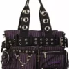 Purple Prison Stripes Handcuff Handbag [BLACK/PURPLE] -Kreepsville Sales 1410350723BBN 754 BLK PUR