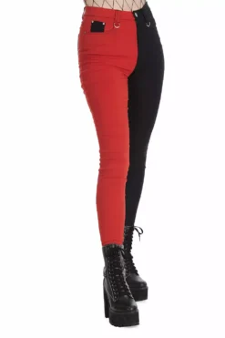 Mismatched Split Leg Pants [RED/BLACK] -Kreepsville Sales 1659026467TR31155BLKRED 4