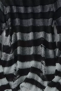 Gradient Gray Striped Distressed Sweater -Kreepsville Sales 323