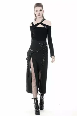 In Your Dark Dreams Slit Maxi Skirt -Kreepsville Sales 423432423copy
