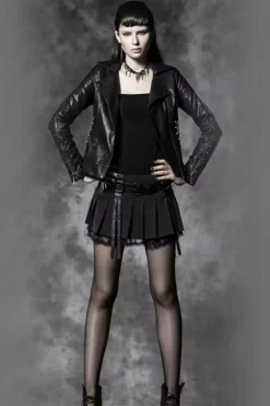 Diabolical Pleated Mini Skirt -Kreepsville Sales 4544utruj