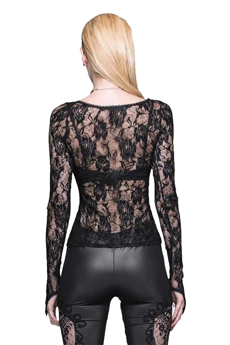 Painting The Roses Black Mesh Top 5 Painting The Roses Black Mesh Top - Image 3