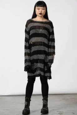 Abyss Knit Sweater [BLACK/GLITTER] [UNISEX] -Kreepsville Sales ABYSS KNIT SWEATER W B x670 be158358 33d9 4f12 b9ce 959bb73fe967
