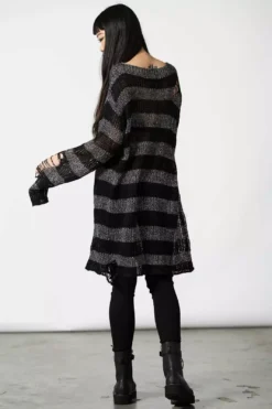 Abyss Knit Sweater [BLACK/GLITTER] [UNISEX] -Kreepsville Sales ABYSS KNIT SWEATER W D x1600 9b552b8c 02e9 45d5 8705 f755394c133c