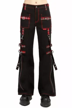 Tripp NYC Punk Rock Riveter Pants [Black/Red Plaid]