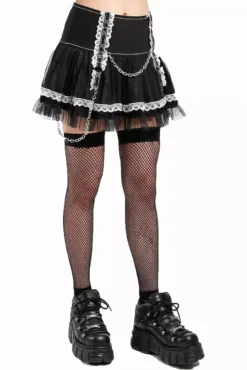 Lolita Tutu Skirt [Black/White] -Kreepsville Sales AF4333 BLKWHT S 1