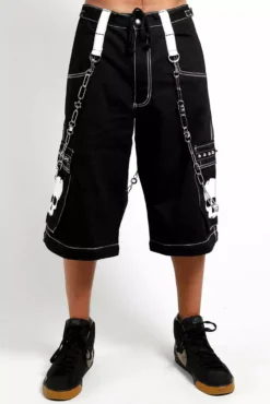 Tripp NYC Skull Bondage Pants [Black/White] -Kreepsville Sales AF7049M BLKWHT SHORT 1000xcopy
