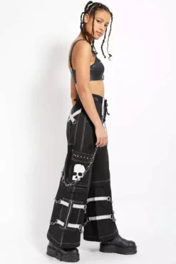 Tripp NYC Skull Bondage Pants [Black/White] -Kreepsville Sales AF7049 BLKWHT FULL 1000xcopy
