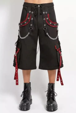 Tripp NYC Peep Dark Street Pants [BLACK/RED] -Kreepsville Sales AF7123M BLKREDGING SHORT 1000x 22a328b6 08c3 4f0e a0e7 6500e6b4357e