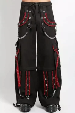 Tripp NYC Peep Dark Street Pants [BLACK/RED]