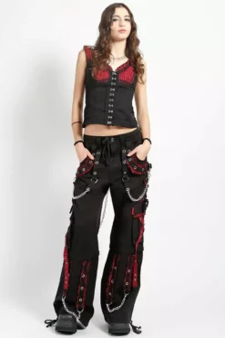 Tripp NYC Peep Dark Street Pants [BLACK/RED] -Kreepsville Sales AF7123 BLKRED FULL 1000x 6c7294b5 d76f 4495 8ed4 da9464682803