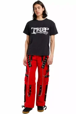 Tripp Dark Cuff Pants [Red] -Kreepsville Sales AF7240M RED FULL TRIPPLOGO