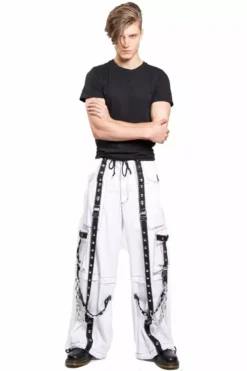 Tripp Pyramid Stud Pants [White] -Kreepsville Sales AF7383M WHTBLK FL 1622x a91273a1 c150 4720 afde a6fdb22e2788