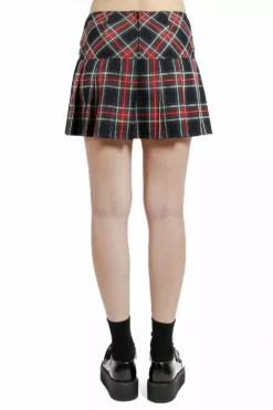 Tripp NYC Pleated Skirt [Black Plaid] -Kreepsville Sales AG1244 BLKPLD B