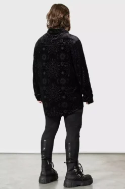 Alchemight Burnout Button-Up Shirt [UNISEX] -Kreepsville Sales ALT EMO ALCHEMIGHT BURNOUT BUTTON UP SHI