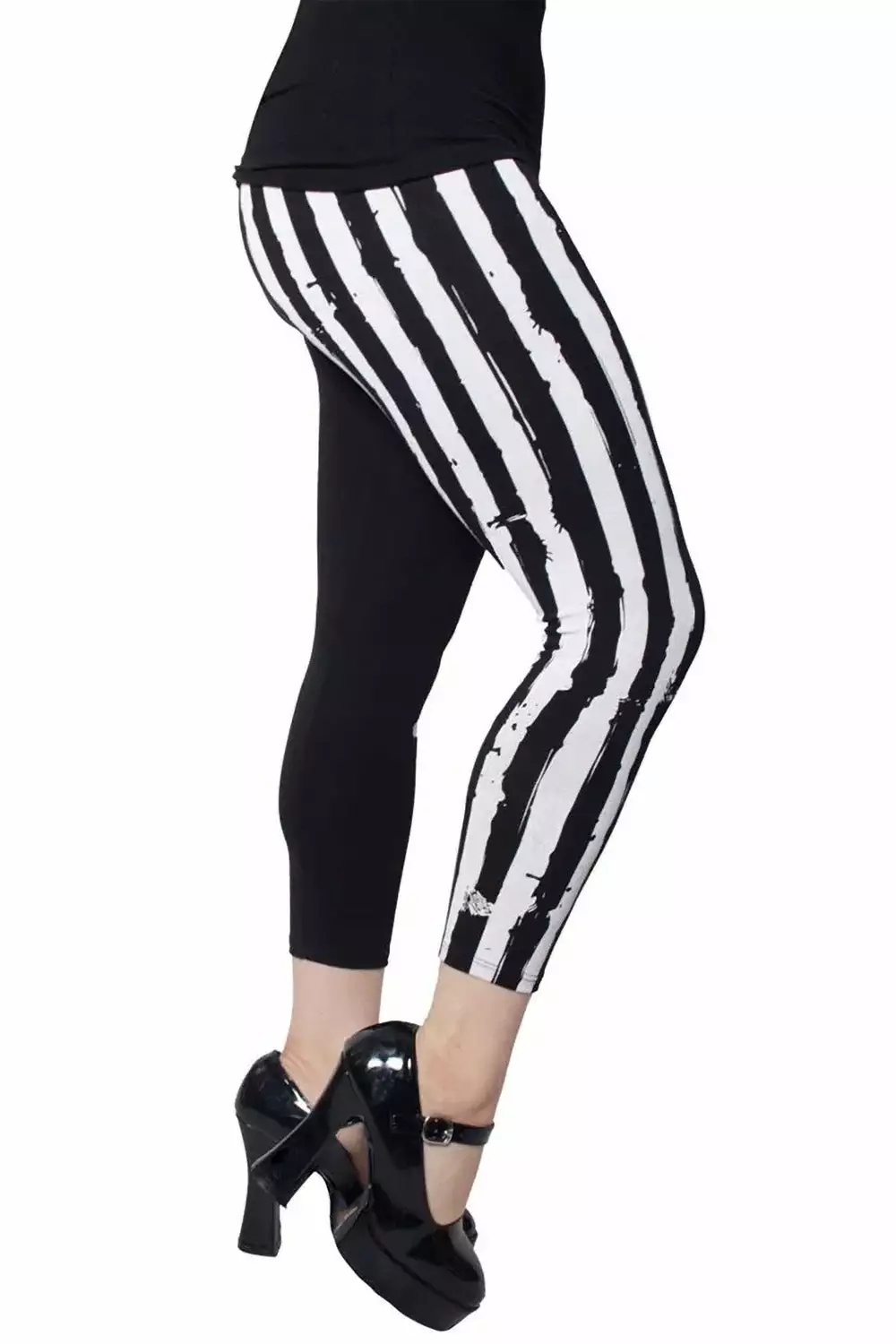 Strange & Unusual Stripe Capri Leggings 5 Strange & Unusual Stripe Capri Leggings - Image 3