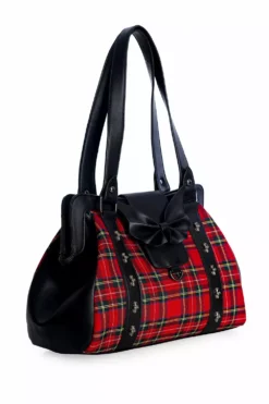 Batwing Bow Plaid Bag [RED] -Kreepsville Sales BG34277RED1
