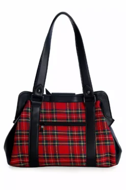 Batwing Bow Plaid Bag [RED] -Kreepsville Sales BG34277RED3