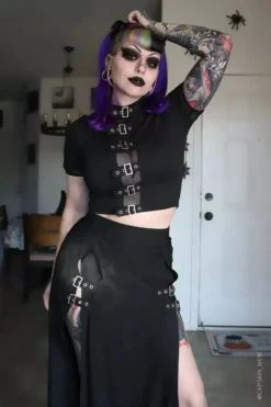 Winona Buckle Top -Kreepsville Sales Baddie Goth Top