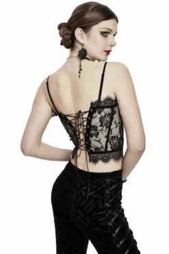 Lore Lace Crop Top -Kreepsville Sales Black Floral Top