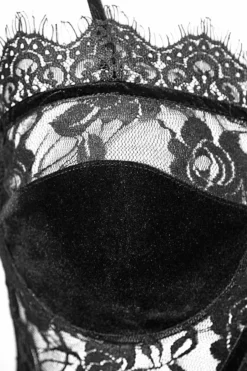 Lore Lace Crop Top -Kreepsville Sales Black Velvet Top