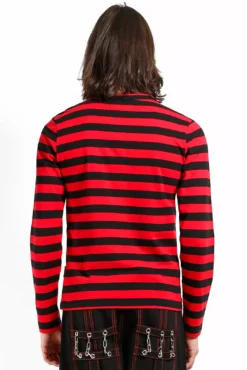 Tripp Stripe Knit Top [Red/Black] -Kreepsville Sales CK7663M STRIPEBLKRED B 1
