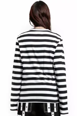 Tripp Stripe Knit Top [Black/White] -Kreepsville Sales CK7663W STRIPEBLKWHT B