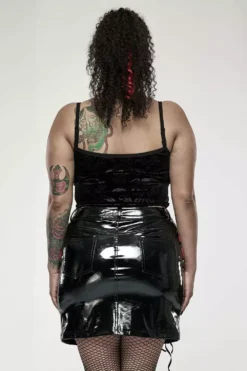 Hot Blood Vinyl Mini Skirt -Kreepsville Sales DQ578BQF 02