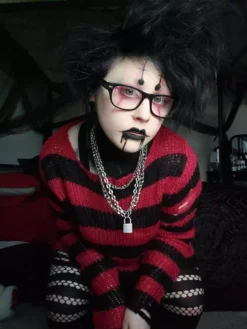 Red/Black Striped Distressed Sweater 13 Red/Black Striped Distressed Sweater -Kreepsville Sales EC650D65 F408 425D A370 1E570F34F811