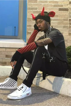 Tripp Straight-Leg Bondage Pants [Black] -Kreepsville Sales EmoAesthetic