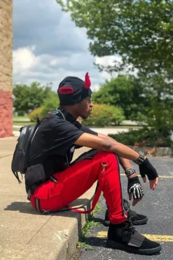 Tripp NYC Split Leg Bondage Pants [Black/Red] -Kreepsville Sales EmoSTyle b8110e95 fd71 4e0c aa0b 973d949d0f73