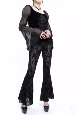 Painted Memories Mesh Pants -Kreepsville Sales Goth Floral Pants