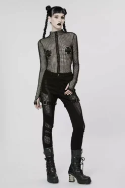 Club Creature Fishnet Top [BLACK] -Kreepsville Sales Gothic Netted SHirt