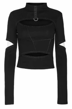 Doll Stitches Hollow-Out Top[BLACK] -Kreepsville Sales Gothic Shirt for women