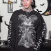Vampire Castle Sweatshirt W/ Bat Sleeves [BLACK/WHITE]