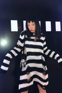 White/Black Striped Distressed Sweater -Kreepsville Sales Hdddac7aadc404dc1b5222d93f78b9ec5Pcopy