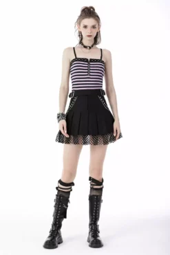 High Waisted Punk Pleated Skirt 11 High Waisted Punk Pleated Skirt -Kreepsville Sales Highwaisted Punk Skirt