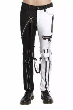 Tripp Split Leg Bondage Pants [Black/White]