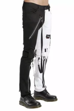 Tripp Split Leg Bondage Pants [Black/White] -Kreepsville Sales IS103M BLKWHT S 15c676d3 b99c 4130 b76e 3a06d46090d7