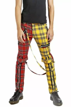 Tripp Split Leg Bondage Pants [Yellow/Red Plaid] -Kreepsville Sales IS103MP REDYELPLD FL 1 1622x 1622x 9f8b8cd7 62ff 4914 9539 47f0fce50d34