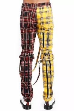 Tripp NYC Split Leg Bondage Pants [Black/Yellow Plaid] -Kreepsville Sales IS103PA YELBLKPLD B