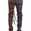Tripp NYC Split Leg Bondage Pants [Black/Purple Plaid] -Kreepsville Sales IS103PA BLKPURPPLD F
