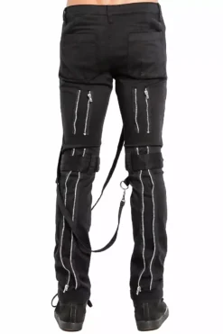 Tripp Strap Zipper Bondage Pants [Black] -Kreepsville Sales IS267M BLK B