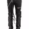 Tripp Strap Zipper Bondage Pants [Black] -Kreepsville Sales IS267M BLK F