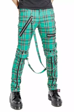 Tripp Bondage Pants [Green Plaid] -Kreepsville Sales IS267MP GRNPLD FL 1