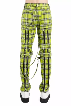Tripp NYC Bondage Pants [Lime Plaid] -Kreepsville Sales IS267MP LIMEPLD B