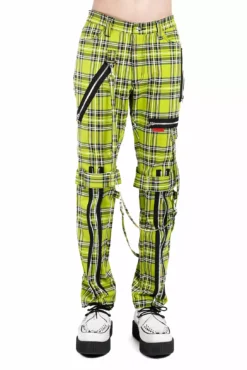 Tripp NYC Bondage Pants [Lime Plaid]