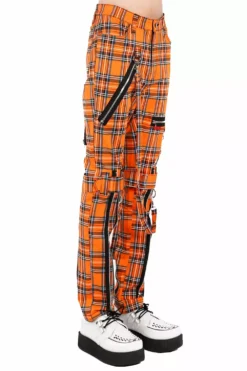 Tripp Bondage Pants [Orange Plaid] -Kreepsville Sales IS267MP ORGPLD S