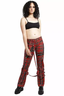 Tripp Ladies Bondage Pants [Red Plaid] -Kreepsville Sales IS267P REDPLD FULL 2