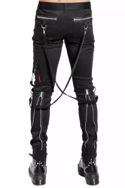 Tripp Straight-Leg Bondage Pants [Black] -Kreepsville Sales IS674M BLK B 1 1